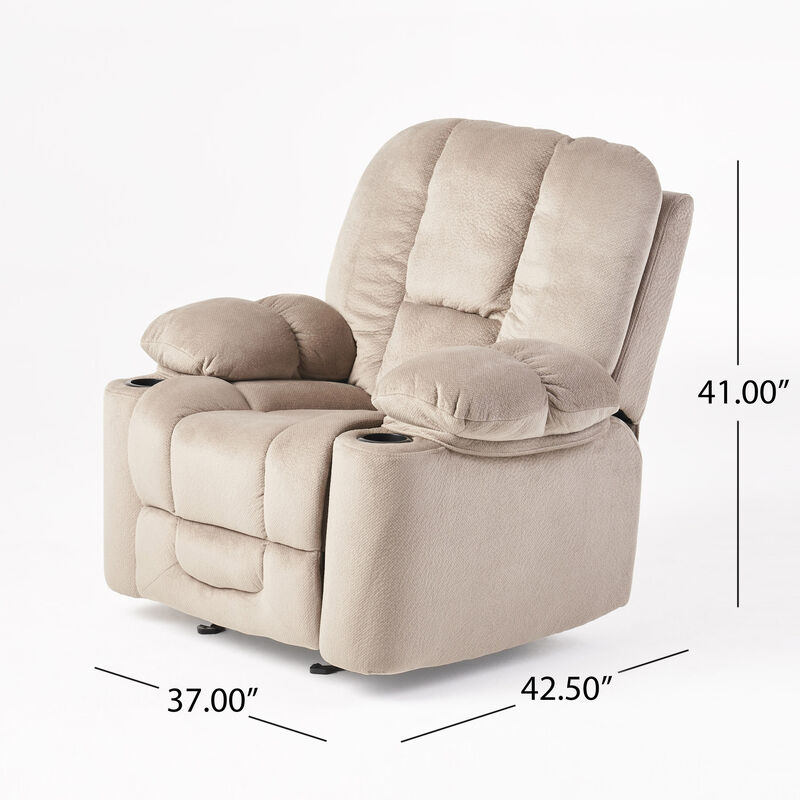 Merax Luxurious Manual Recliner Chair with Cup Holders