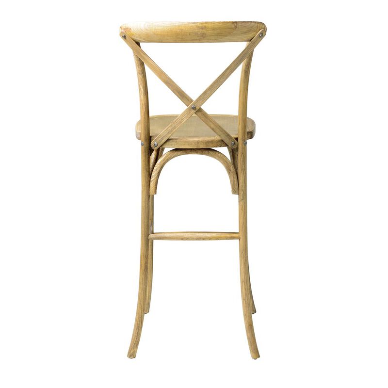 Commerical Seating Products Rustic Tinted Raw Crossback Bar Stool Chairs