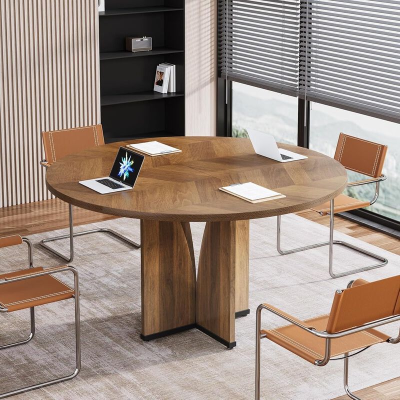 Tribesigns Round Conference Table for 4 image number 2