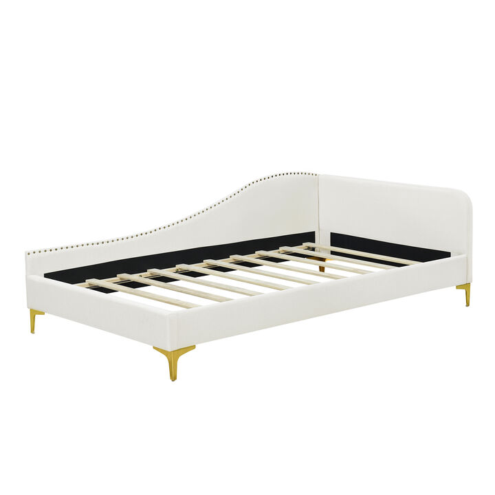 Merax Upholstered Daybed with Headboard and Armrest