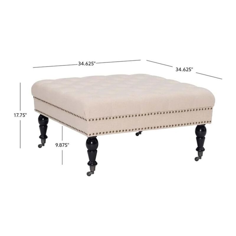 Linon Isabelle Square Tufted Ottoman image number 2