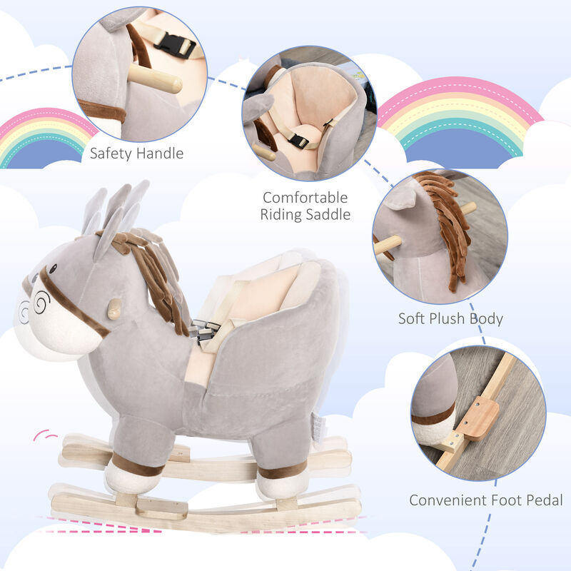 BreeBe Kids Ride-On Rocking Horse with Safety Belt image number 3