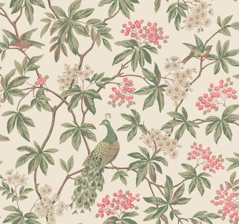 Peacock Estate Cream Wallpaper (Set of 2) image number 0