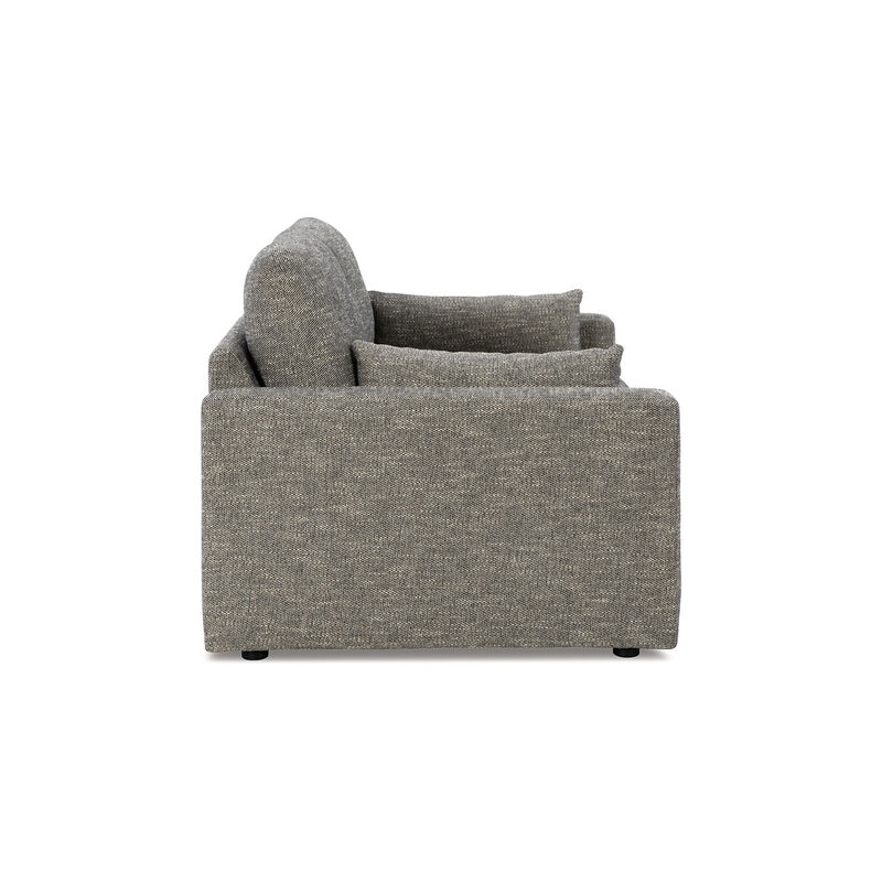 Yezi Loveseat, 64 Inch, 2 Pillows, Granite Gray Polyester, Foam Fill - Benzara image number 2