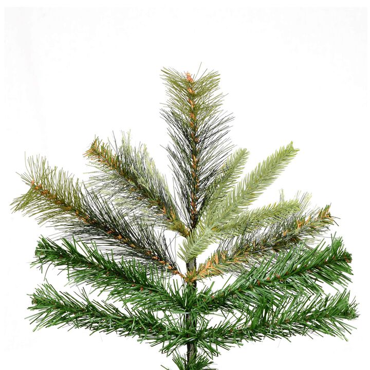 Vickerman 6.5' Tall Unlit Cashmere Slim Artificial Christmas Tree Featuring 976 PE/PVC/Hardneedle Tips - Seasonal Indoor Home Decor - Metal Tree Stand Included