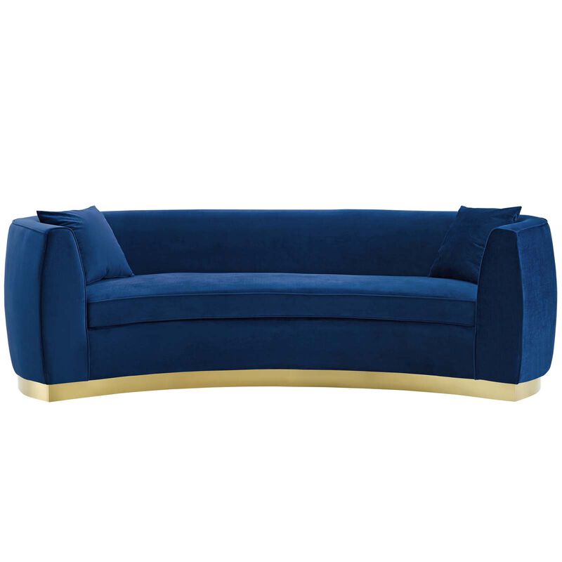 Resolute Curved Performance Velvet Sofa image number 0