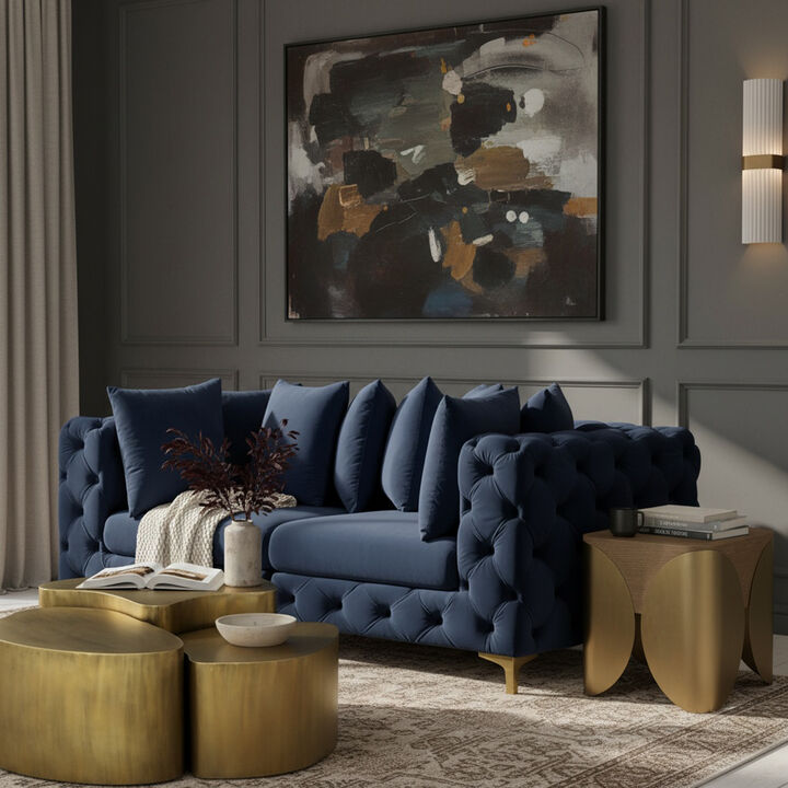Meridian Furniture Tremblay Navy Velvet Modular Sofa