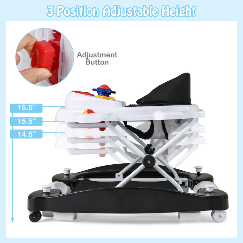 6-in-1 Multifunction Baby Walker with Adjustable Height Foldable image number 5