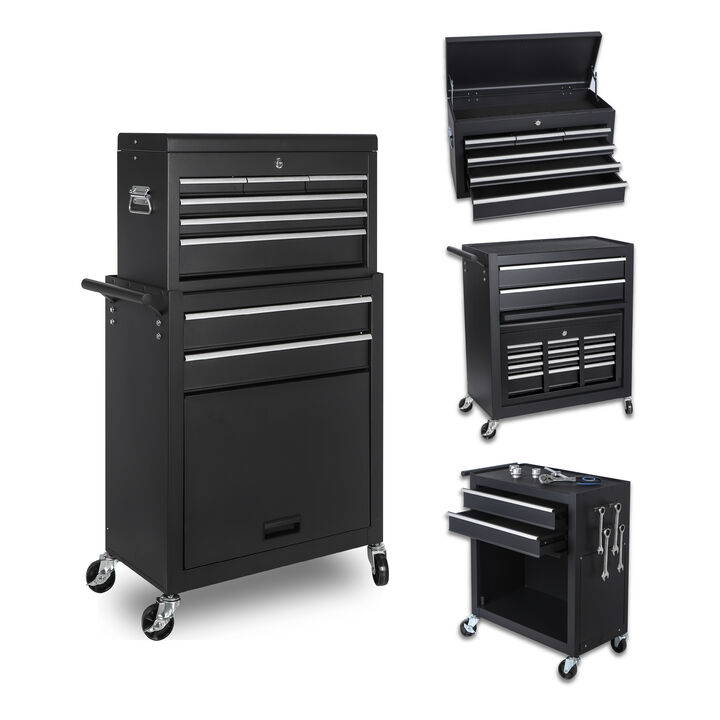 8-Drawer Rolling Tool Storage Cabinet &ndash; Durable, Mobile Organizer for Garage or Workshop