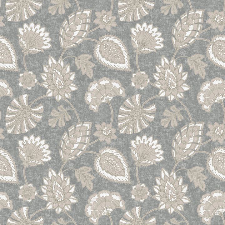 Elegance Flower Fan Silver Grey Wallpaper DWP0351-04