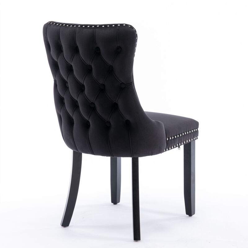 Streamdale Black Upholstered Dining Chairs, Set of 2 image number 6