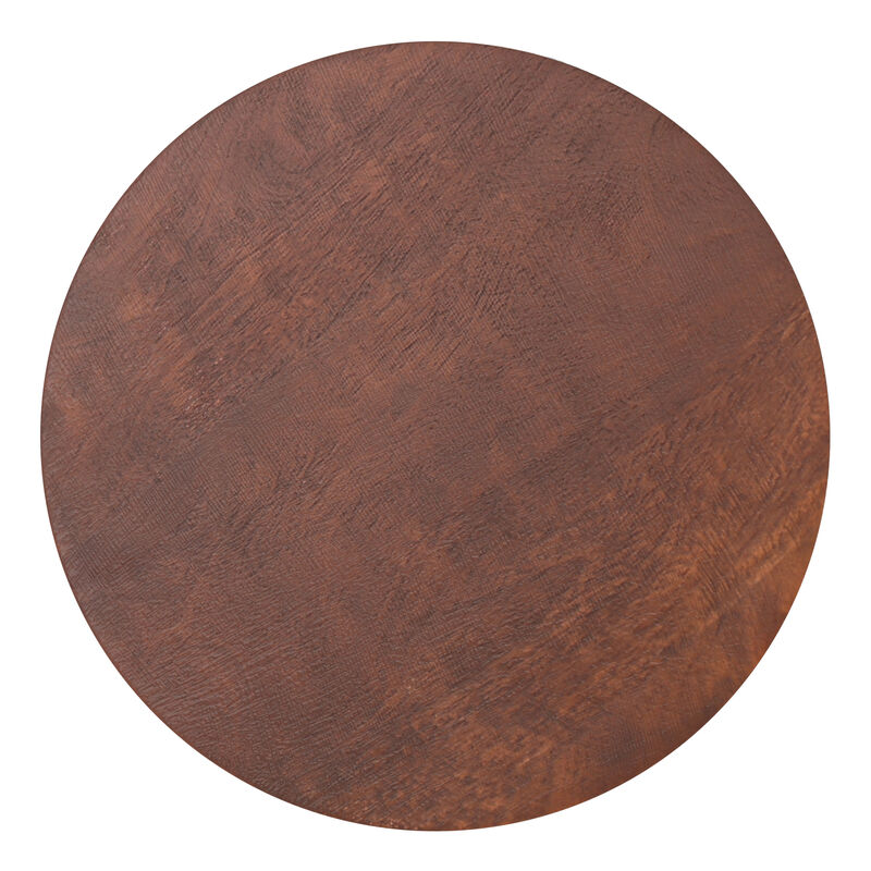 Boyd 13 inch Wide Solid Wood Contemporary Accent Table in Warm Dark Brown, Assembled