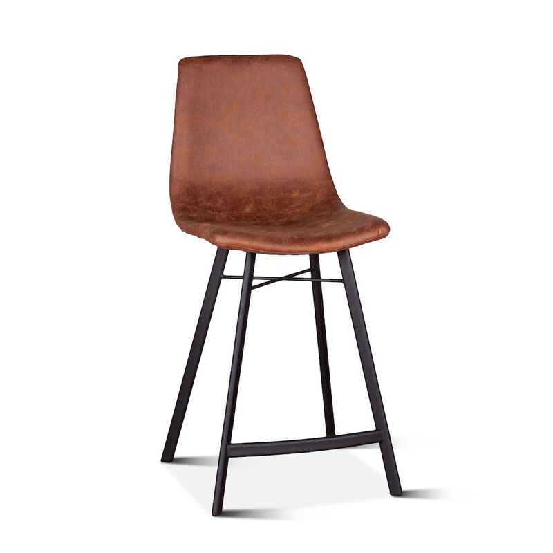 World Interiors Hudson Counter Chair in Trapper Brown Microfiber image number 3