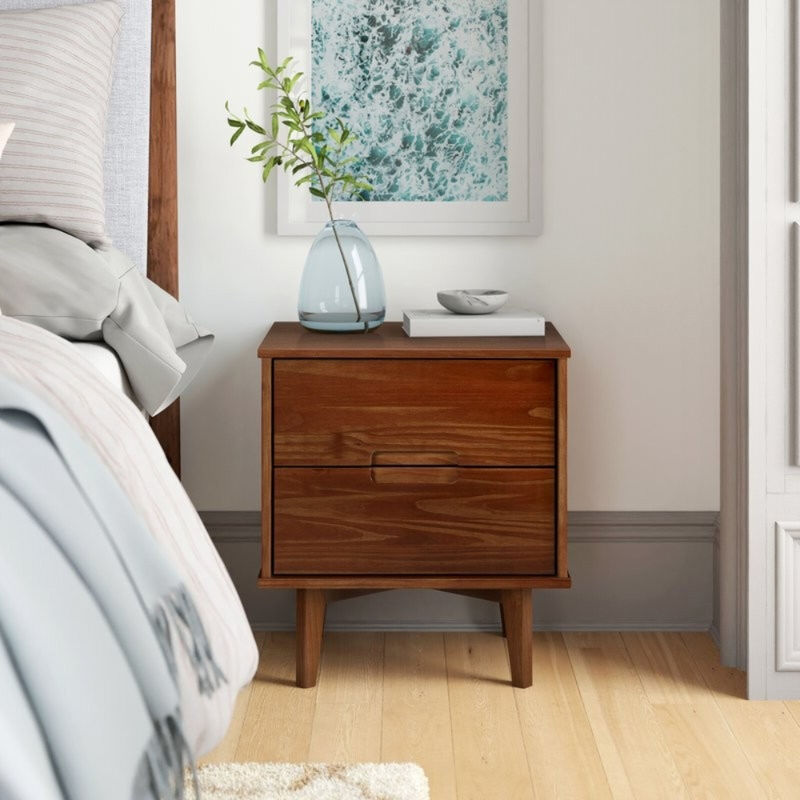 Handcrafted Solid Wood Nightstand with Rustic Farmhouse Finish