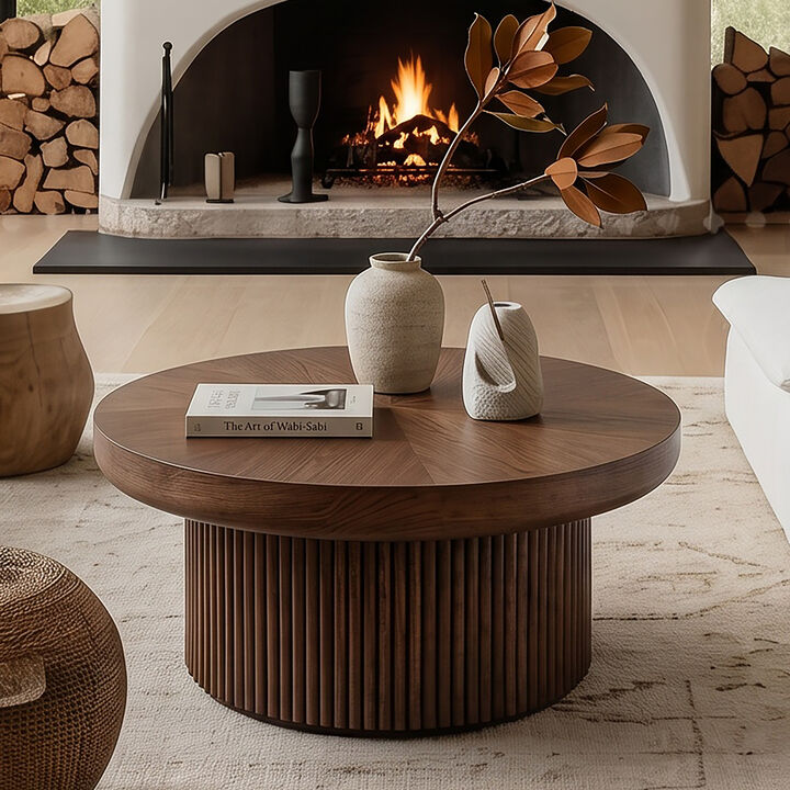 Stakda Round Fluted Coffee Table