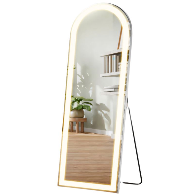 Oval LED Bathroom Mirror 63"x20", Lighted Vanity Mirror with Anti-Fog Function, White