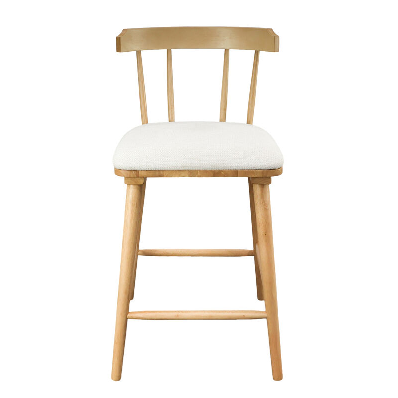 Christopher Knight Home Lilia Modern Rubberwood Upholstered Counter Stools with Curved Open Backrest (Set of 2) image number 6
