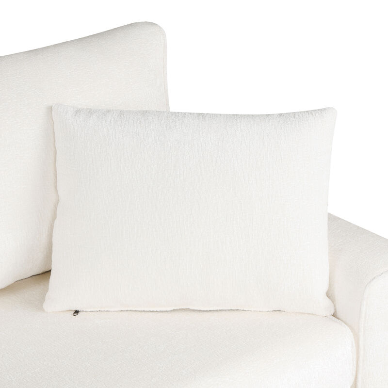 Merax Chenille Sectional Sofa Sleeper with Ottoman