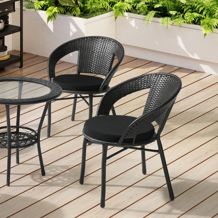 WestinTrends Outdoor Patio Kitchen Dining Chair Round Seat Cushions Set of 4, 18 x 18