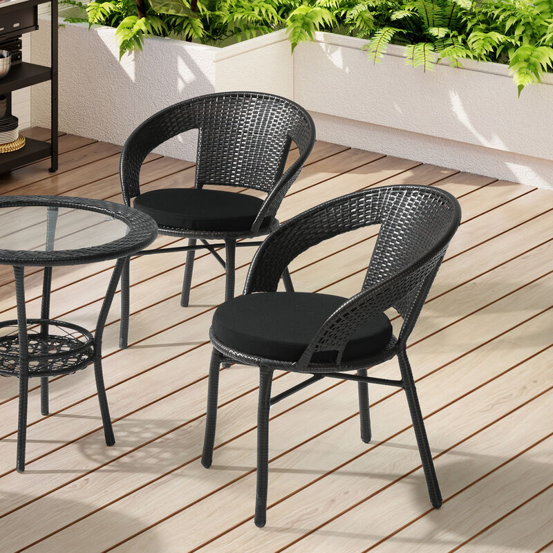 WestinTrends Outdoor Patio Kitchen Dining Chair Round Seat Cushions Set of 4, 16 x 16