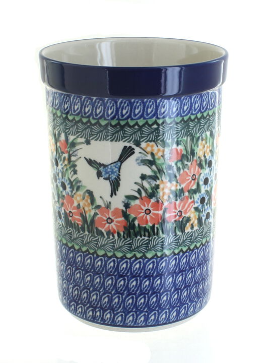 Blue Rose Polish Pottery Teresa Utensil Jar