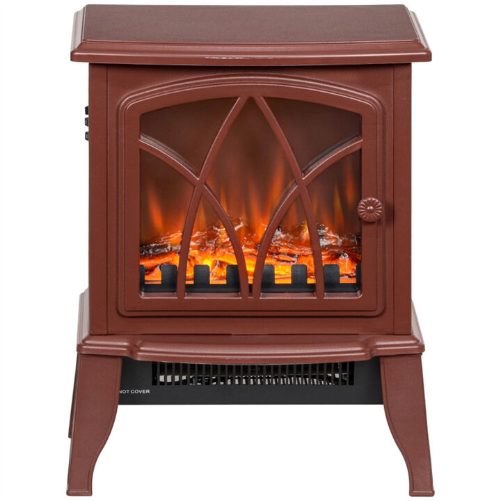 Contemporary Electric Fireplace Heater &ndash; Realistic Flame with Adjustable Heat
