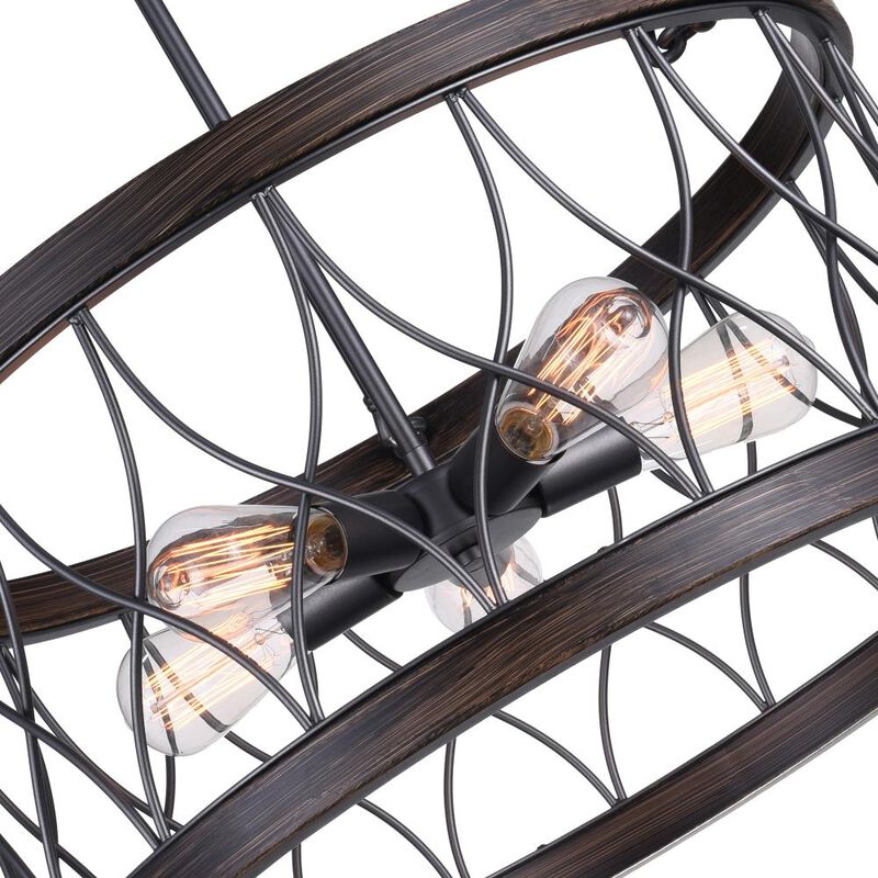 Amazon 5 Light Drum Shade Chandelier With Gun Metal Finish