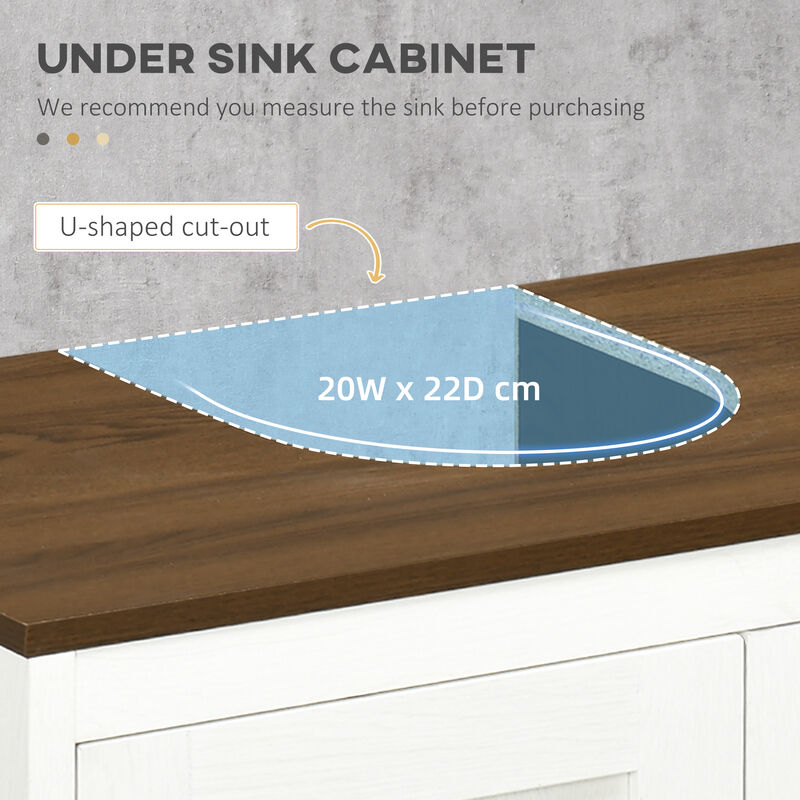 Bathroom Sink Cabinet, Freestanding Under Sink Cabinet Doors Adjustable Shelf