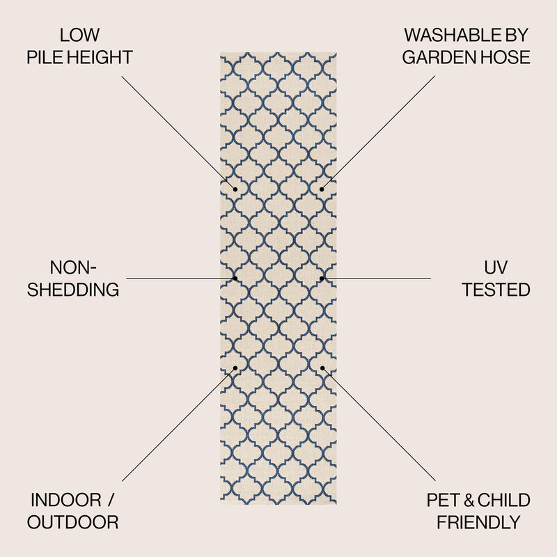 Arabesque Ogee Trellis Indoor/Outdoor Area Rug