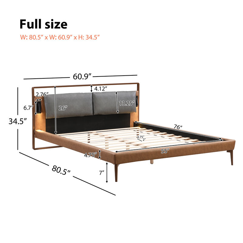 Christopher Knight Home Solis Contemporary Faux Leather Platform Bed with 2 Night Lights