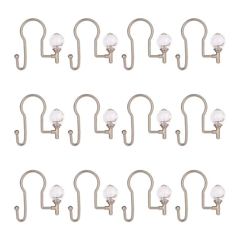 Zinc Double Shower Curtain Hooks, Set of 12 image number 3