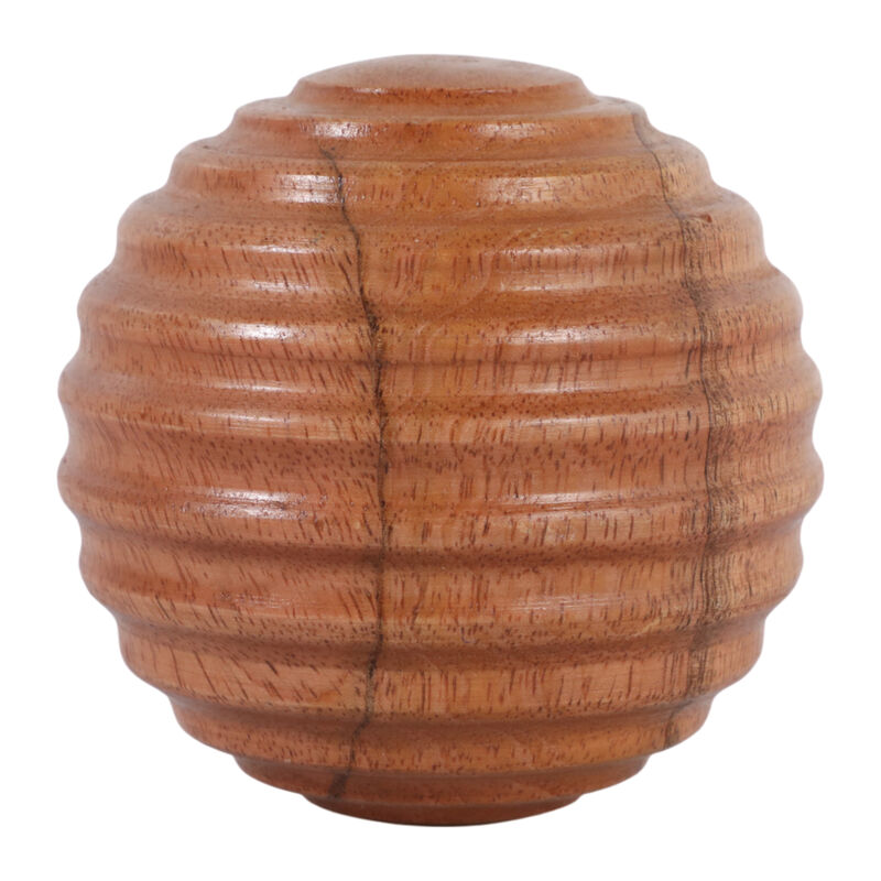 4" Wooden Orb W/ Ridges image number 0