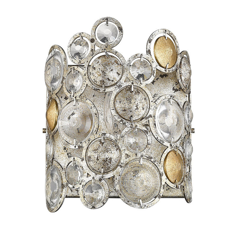 Hivvago Vitozzi 1-Light Antique Silver Leaf Sconce