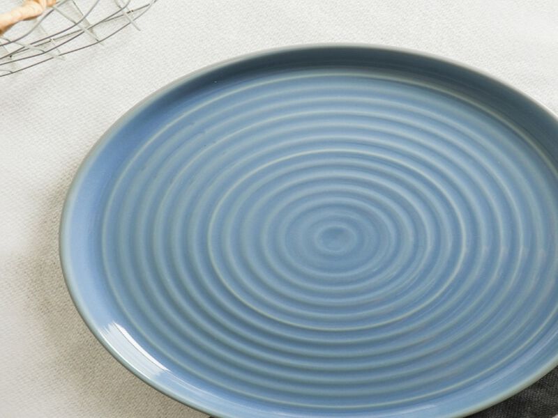 Stone Lain Elica 12-Piece Dinnerware Set Stoneware,  Blue and Grey image number 3
