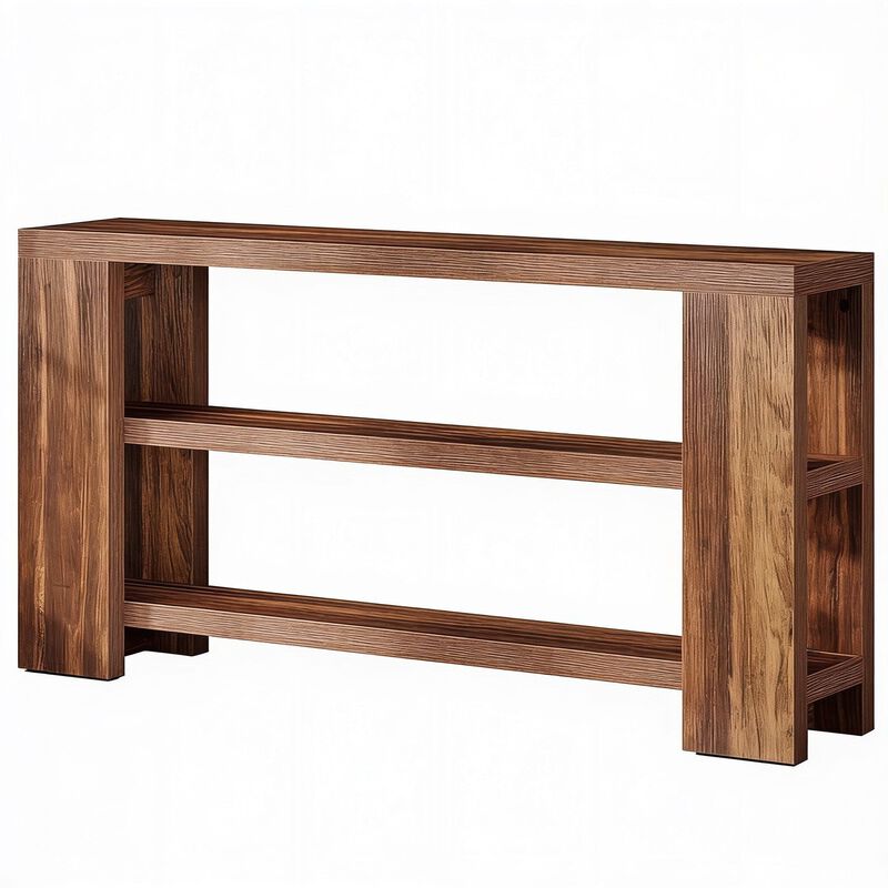 Tribesigns Modern 3-Tier Wood Console Table image number 0