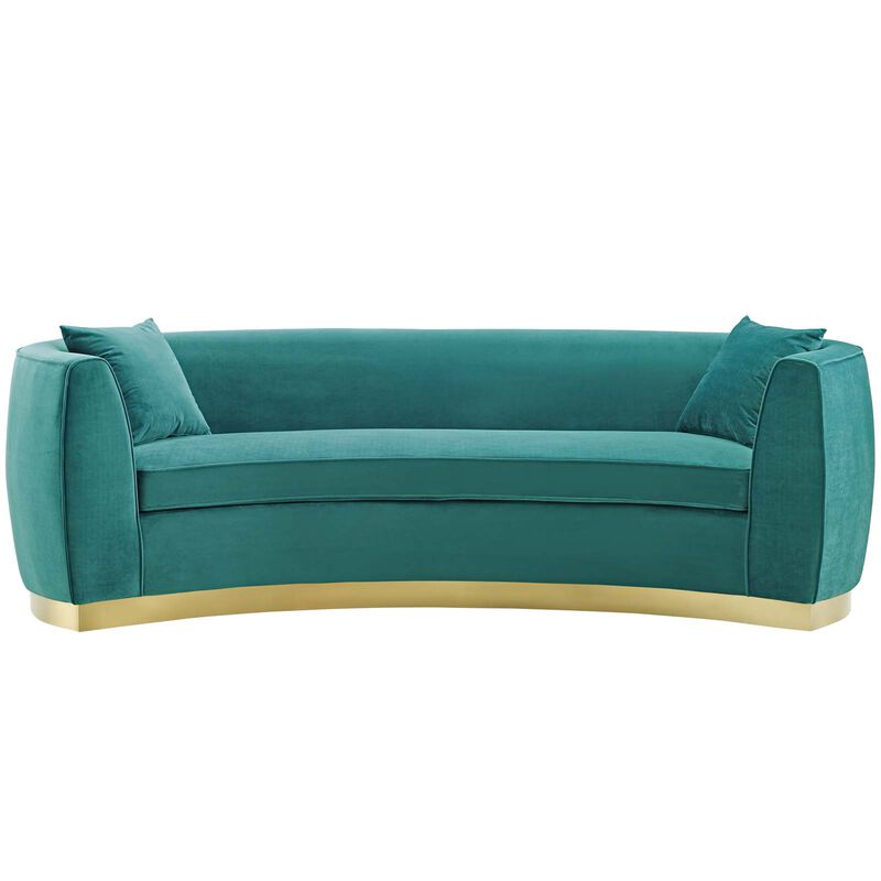 Resolute Curved Performance Velvet Sofa image number 0