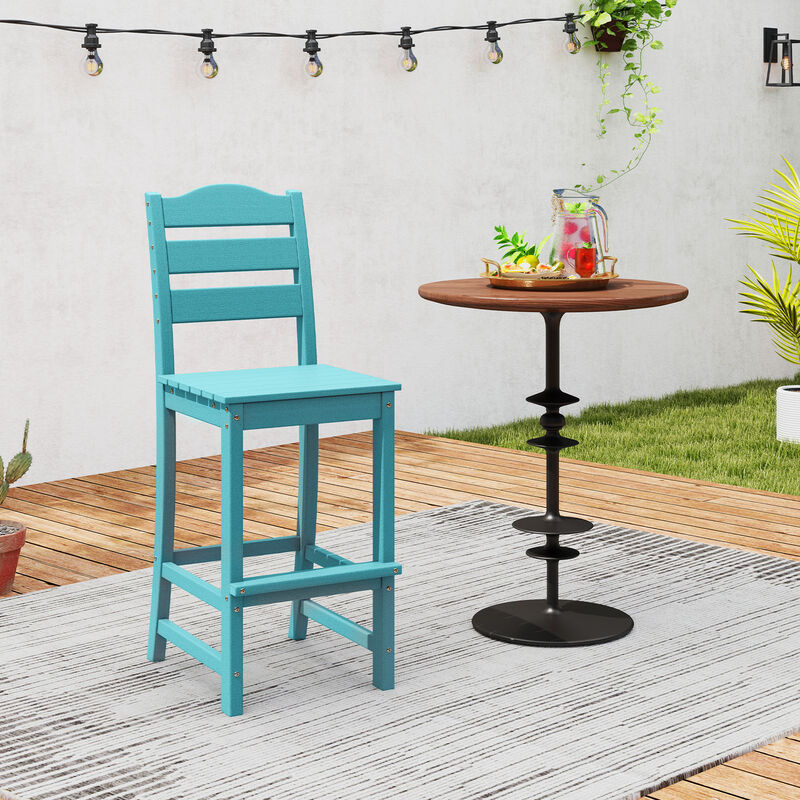Counter Height HDPE Bar Stool with Backrest and Footrest