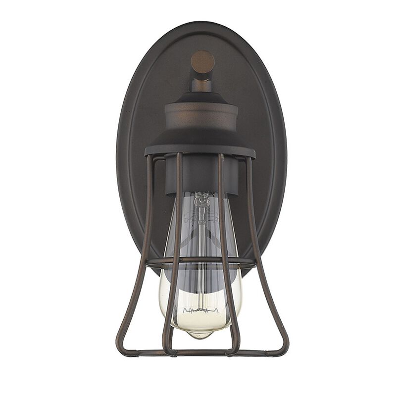 Hivvago One Light Bronze Cage Wall Light