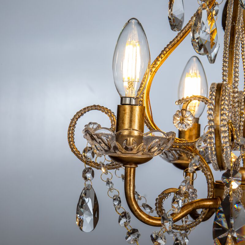 4-Light 16" Glam Tierd Flush Mount With Crystal Accents image number 3