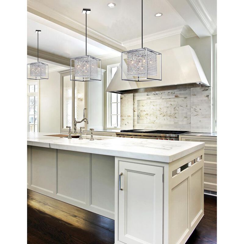 Cube 5 Light Chandelier With Chrome Finish