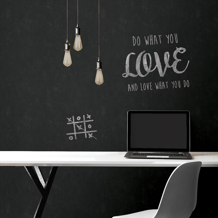 Elias Black Vintage Chalkboard Peel & Stick Wallpaper