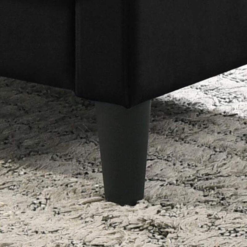 Hale Black Velvet Accent Armchair with Tufting