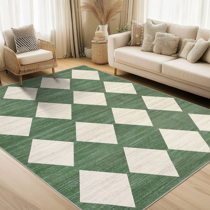 9X12 FT Living Room Rug Washable Area Rug for Bedroom Classroom Low Pile image number 2
