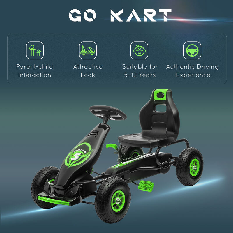 BreeBe Ergonomic Pedal Go Kart Kids Ride-on Toy with Tough, Wear-Resistant Tread image number 7