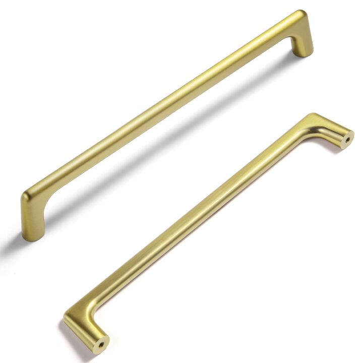 Goo-Ki 7.6 Inch(192mm Hole Centers Brushed Gold Cabinet Pullls, Modern Style Zinc Alloy Cabinet Handles for Dresser,Wardrobe,Cup