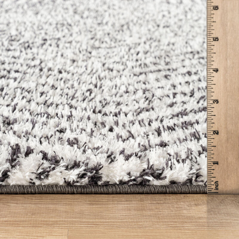 World Rug Gallery Minimal Stripe Geometric Shag Rug &ndash; Anthracite Dark Gray &ndash; Medium Pile &ndash; Cozy & Modern image number 2