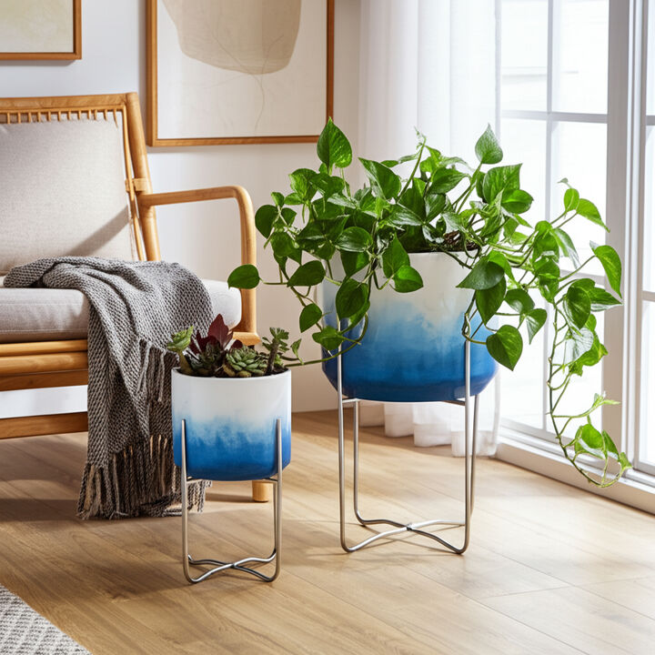 Blue Ombre Planters (Set of 2)
