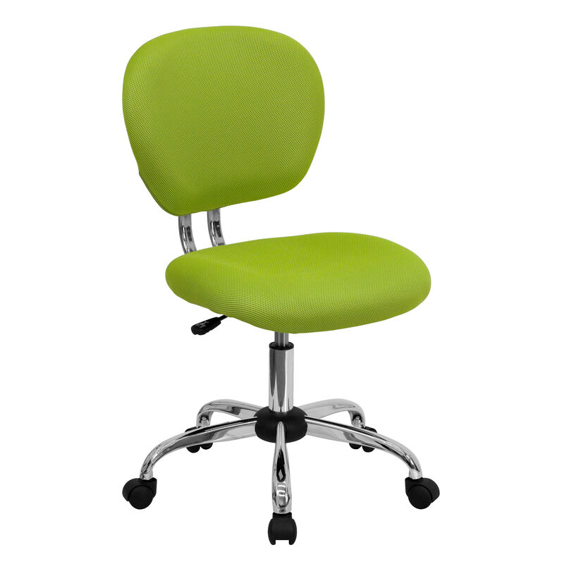 Beverly Mid-Back Apple Green Mesh Padded Swivel Task Office Chair with Chrome Base image number 0