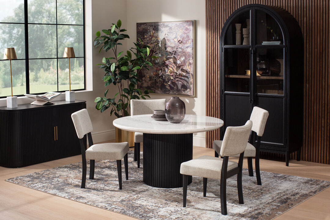 Colvin 52" Marble Dining Table in Black