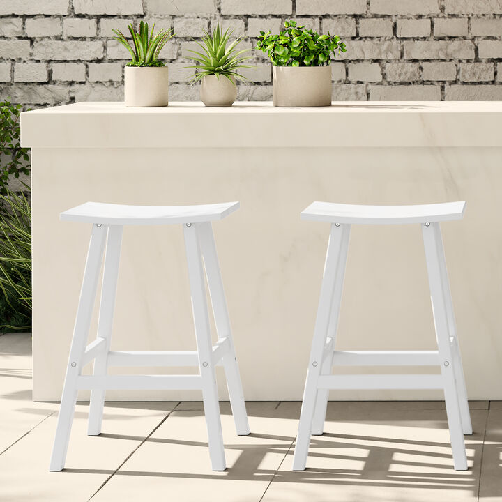 WestinTrends 2 piece set of 29" height Outdoor / Patio Saddle bar stools
